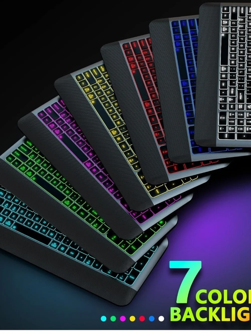 JOYACCESS RGB Wireless Keyboard Mouse Combo Silent Rechargeable USB-C Gray